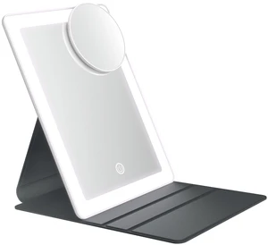 Conair Vanity Mirror, Lighted, LED Vanity, 1X/5X Magnifying, White | Lighted makeup mirror, foldable with case, battery operated and rechargeable, double sided for close-up detail, portable Conair Vanity Mirror, Lighted, LED Vanity, 1X/5X Magnifying, White | Lighted makeup mirror, foldable with case, battery operated and rechargeable, double sided for close-up detail, portable