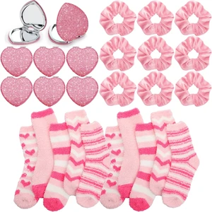 Suncalla 30 Pcs Galentines Gifts Bulk for Girl Women Valentine's Gifts Include 10 Pink Scrunchies 10 Folding Heart Mirror 10 Fuzzy Socks for Women Friends Female Girls Sister Present Birthday Suncalla 30 Pcs Galentines Gifts Bulk for Girl Women Valentine's Gifts Include 10 Pink Scrunchies 10 Folding Heart Mirror 10 Fuzzy Socks for Women Friends Female Girls Sister Present Birthday