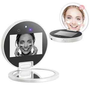 UV Camera for Sunscreen Test with 2X Magnifying Vanity Mirror 3.8 Inch | Rechargeable UV Mirror Sunscreen Camera with Light Handheld Double-Sided Pocket Mirror for Skin Protection(White) UV Camera for Sunscreen Test with 2X Magnifying Vanity Mirror 3.8 Inch | Rechargeable UV Mirror Sunscreen Camera with Light Handheld Double-Sided Pocket Mirror for Skin Protection(White)