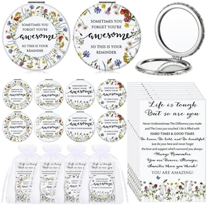 Geetery 24 Sets Mini Compact Mirrors Bulk for Women, Wildflower | Double Sided, Purse Pocket Mirrors with Inspirational Cards, Thank You Gifts for Medical Assistants Nurses Employee Coworkers Geetery 24 Sets Mini Compact Mirrors Bulk for Women, Wildflower | Double Sided, Purse Pocket Mirrors with Inspirational Cards, Thank You Gifts for Medical Assistants Nurses Employee Coworkers