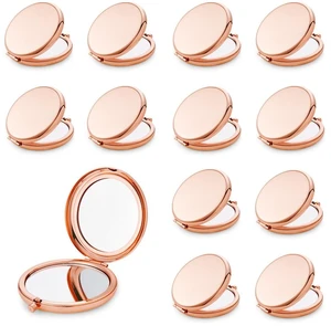 Daricano Compact Mirror for Purse, Metal Round Shell, Double-Sided 1X/2X Magnifying, Portable Travel Small Makeup Mirror, Mini Pocket Mirror, Rose Gold, 12 Pack Daricano Compact Mirror for Purse, Metal Round Shell, Double-Sided 1X/2X Magnifying, Portable Travel Small Makeup Mirror, Mini Pocket Mirror, Rose Gold, 12 Pack