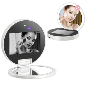 UV Camera Mirror for Sunscreen Test with 2X Makeup Mirror | with Lights and Magnification, Rechargeable 3.8 Inch Portable Pocket Mirror for Skin Protection UV Camera Mirror for Sunscreen Test with 2X Makeup Mirror | with Lights and Magnification, Rechargeable 3.8 Inch Portable Pocket Mirror for Skin Protection