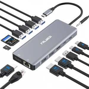 USB C Docking Station 14-in-1, Dual Monitor 2 HDMI DP PD, Ethernet, USB C/A | Multiport adapter with Mic/Audio, plug-and-play, wide compatibility for MacBook, Dell, HP, Lenovo laptops USB C Docking Station 14-in-1, Dual Monitor 2 HDMI DP PD, Ethernet, USB C/A | Multiport adapter with Mic/Audio, plug-and-play, wide compatibility for MacBook, Dell, HP, Lenovo laptops