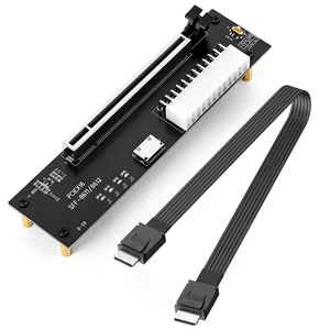 OCuLink eGPU Dock, SFF-8612 to PCIe x16 Adapter with 50cm OCuLink Cable | PCIe 4.0 x4 64Gbps, with 50cm SFF-8611 4i Male Cable, for Mini PC, Laptop and Extrenal Graphics Cards OCuLink eGPU Dock, SFF-8612 to PCIe x16 Adapter with 50cm OCuLink Cable | PCIe 4.0 x4 64Gbps, with 50cm SFF-8611 4i Male Cable, for Mini PC, Laptop and Extrenal Graphics Cards