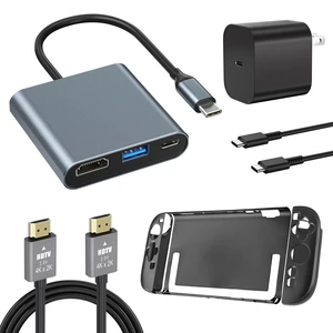 TV Dock Compatible with Switch 2,Support 4K@60Hz~120Hz/1000M Ethernet | Aluminum Alloy Travel TV Dock with 20V/3A Power Adapter&Cable and Protective Case for Switch 2 TV Dock Compatible with Switch 2,Support 4K@60Hz~120Hz/1000M Ethernet | Aluminum Alloy Travel TV Dock with 20V/3A Power Adapter&Cable and Protective Case for Switch 2