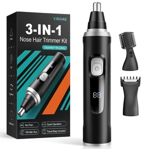 iruvae Nose Hair Trimmer for Men: Advanced High-Torque Motor for Fast & Painless Grooming 3-in-1 Professional Electric Ear and Nose Hair Trimmer for Men, Eyebrow Trimmer & Facial Hair Remover