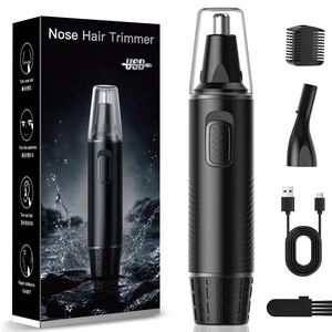 TXWDFHL TXWDFHLProfessional Nose Hair Trimmer for Men, Rechargeable 2 in 1 Painless Ear & Nose Hair Trimmer with IPX7 Waterproof Dual-Edge Blades for Eyebrow & Facial Hair (Black)