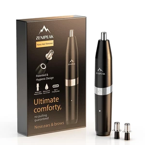 ZENIPEAK Nose Hair Trimmer for Men & Women, USB-C Rechargeable Ear Nasal Clipper, 3 Replaceable Patented Magnetic Heads, Washable, Long Battery Life