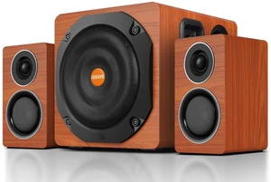 2.1 Computer Speakers with Subwoofer, 100W RMS, Bluetooth 5.3, Brown| A 6.5-inch subwoofer, wood cabinets and silk dome tweeters. AUX/RCA, optical and coaxial inputs for PCs, TVs and turntables. 2.1 Computer Speakers with Subwoofer, 100W RMS, Bluetooth 5.3, Brown| A 6.5-inch subwoofer, wood cabinets and silk dome tweeters. AUX/RCA, optical and coaxial inputs for PCs, TVs and turntables.