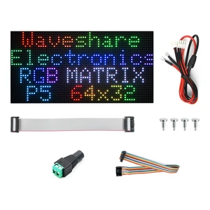 Waveshare RGB Full-Color LED Matrix Panel, 5mm Pitch, 64×32 Pixels, Adjustable Brightness, Compatible with Raspberry Pi 5/4B/3B/Zero/Zero W/Zero 2W/Pico/Pico W/Pico WH/ESP32 Waveshare RGB Full-Color LED Matrix Panel, 5mm Pitch, 64×32 Pixels, Adjustable Brightness, Compatible with Raspberry Pi 5/4B/3B/Zero/Zero W/Zero 2W/Pico/Pico W/Pico WH/ESP32