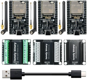 Lonely Binary 3-Pack ESP32 IPEX Antenna WiFi BT 3 Bases for C++ | Dual Core WiFi Bluetooth MCU, Screw & Non-Screw Expansion Boards, Type C Compatible with C++ Lonely Binary 3-Pack ESP32 IPEX Antenna WiFi BT 3 Bases for C++ | Dual Core WiFi Bluetooth MCU, Screw & Non-Screw Expansion Boards, Type C Compatible with C++