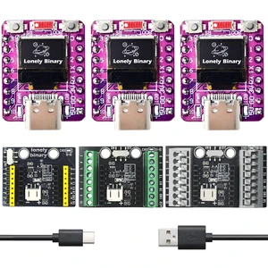 Lonely Binary 3-Pack ESP32-C3 OLED WiFi BLE LiPo Shield for C++ | Built-in OLED, WiFi + BT 5.0 LE; 3 shields: 2.54mm, screw & non-screw terminal; LiPo UPS charging, 3.3V; battery monitor pads Lonely Binary 3-Pack ESP32-C3 OLED WiFi BLE LiPo Shield for C++ | Built-in OLED, WiFi + BT 5.0 LE; 3 shields: 2.54mm, screw & non-screw terminal; LiPo UPS charging, 3.3V; battery monitor pads
