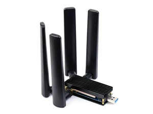 Waveshare 5G DONGLE Module Quad Antennas USB3.1 Port Aluminum Alloy Heatsink M.2 Key B Interface, 5G Module Not Included. Waveshare 5G DONGLE Module Quad Antennas USB3.1 Port Aluminum Alloy Heatsink M.2 Key B Interface, 5G Module Not Included.