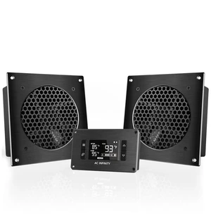 AC Infinity AIRPLATE T8, Quiet Cabinet Cooling Dual-Fan System 6" | With Temperature and Speed Controller, Premium Brushed Aluminum Finish, UL-Certified Fans for Home Theater AV Cabinets AC Infinity AIRPLATE T8, Quiet Cabinet Cooling Dual-Fan System 6" | With Temperature and Speed Controller, Premium Brushed Aluminum Finish, UL-Certified Fans for Home Theater AV Cabinets