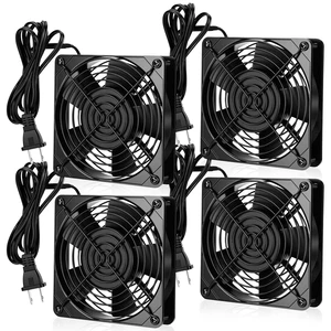 Glooglitter 4 Pack 120v Ac Cooling Muffin Fans, Exhaust Fans, 120mm*25mm | Waterproof Design, 18w High Speed Cooling, 50, 000 Hour Lifespan, Ideal for Ventilation, Equipment and DIY Projects Glooglitter 4 Pack 120v Ac Cooling Muffin Fans, Exhaust Fans, 120mm*25mm | Waterproof Design, 18w High Speed Cooling, 50, 000 Hour Lifespan, Ideal for Ventilation, Equipment and DIY Projects