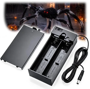 Battery Adapter for Halloween Animatronics, 6V 2A/5.9V 2A with 10FT Cable | Halloween Lighted Holiday Displays, Battery Holder with 2.1mm DC Plug On/Off Switch, Requires 4 D Batteries (Not Included) Battery Adapter for Halloween Animatronics, 6V 2A/5.9V 2A with 10FT Cable | Halloween Lighted Holiday Displays, Battery Holder with 2.1mm DC Plug On/Off Switch, Requires 4 D Batteries (Not Included)