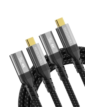 HOTUTUKI 2 Pack Short 2FT USB C Extension Cables, 20Gbps USB 3.2 Gen 2x2, 100W Fast Charge, 4K@60Hz Video, Male to Female Type C Extender, Nylon Braided for Thunderbolt 4/3, Monitor HOTUTUKI 2 Pack Short 2FT USB C Extension Cables, 20Gbps USB 3.2 Gen 2x2, 100W Fast Charge, 4K@60Hz Video, Male to Female Type C Extender, Nylon Braided for Thunderbolt 4/3, Monitor