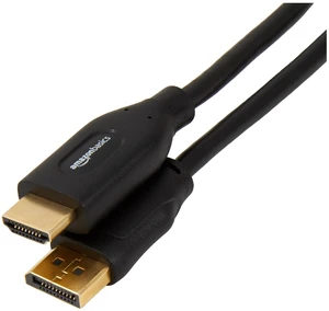 Amazon Basics DisplayPort to HDMI Cable, Video and Audio, Uni-Directional, 1920x1200, 1080p, Gold-Plated Plugs, 25 Foot, Black Amazon Basics DisplayPort to HDMI Cable, Video and Audio, Uni-Directional, 1920x1200, 1080p, Gold-Plated Plugs, 25 Foot, Black