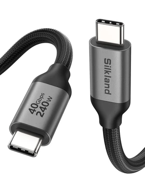 Silkland 40Gbps USB 4 for Thunderbolt 4 Cable 5FT, 8K/Dual 4K, 240W PD3.1 | 4K@240Hz, MST Support, Braided USB C Video Cable Compatible for MacBook, iPhone 17/16, Monitor, SSD, iPad, Dock Silkland 40Gbps USB 4 for Thunderbolt 4 Cable 5FT, 8K/Dual 4K, 240W PD3.1 | 4K@240Hz, MST Support, Braided USB C Video Cable Compatible for MacBook, iPhone 17/16, Monitor, SSD, iPad, Dock