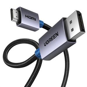 UGREEN 4K DisplayPort to HDMI Cable 1080P@120Hz, 16FT | DP 1.2 to HDMI 1.4 Alu Braided Cord, Support 3D HDR Compatible with Monitor, Desktop, HDTV, Laptop, AMD, NVIDIA UGREEN 4K DisplayPort to HDMI Cable 1080P@120Hz, 16FT | DP 1.2 to HDMI 1.4 Alu Braided Cord, Support 3D HDR Compatible with Monitor, Desktop, HDTV, Laptop, AMD, NVIDIA
