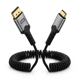 Poyiccot USB-C to DisplayPort 16K@60Hz Spring Coiled Cable, 80Gbps DP2.1 High-Speed Retractable USB C to DisplayPort Cord for Laptop, Monitor, Projectors, Surface, Thunderbolt 3/4/5, 5FT Poyiccot USB-C to DisplayPort 16K@60Hz Spring Coiled Cable, 80Gbps DP2.1 High-Speed Retractable USB C to DisplayPort Cord for Laptop, Monitor, Projectors, Surface, Thunderbolt 3/4/5, 5FT