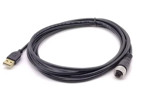 M12 4 Pin A Code Female to USB 2.0 A Male M12 to USB Cable Assembly 3 Meters AWG26 M12 4 Pin A Code Female to USB 2.0 A Male M12 to USB Cable Assembly 3 Meters AWG26