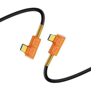 USB 4.0 Type C Silicone Cable 2ft, 40Gbps Data, PD 240W Charging, 8K 6K@60Hz 4K@240Hz Dual 4K@60Hz, Dual Left Right Angle Male Port for Thunderbolt 4/3, Gaming Monitor, PC USB 4.0 Type C Silicone Cable 2ft, 40Gbps Data, PD 240W Charging, 8K 6K@60Hz 4K@240Hz Dual 4K@60Hz, Dual Left Right Angle Male Port for Thunderbolt 4/3, Gaming Monitor, PC
