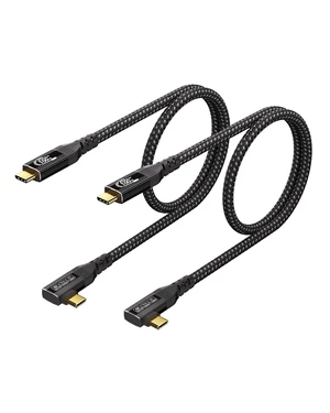 2Pack 90 Degree USBC Cable 1.6ft,Thunderbolt 3 Compatible, 100W, 20Gbps, 4K | 90 degree connector fits tight spots, for laptops, docks, supports charging, data transfer and 4K video output. 2Pack 90 Degree USBC Cable 1.6ft,Thunderbolt 3 Compatible, 100W, 20Gbps, 4K | 90 degree connector fits tight spots, for laptops, docks, supports charging, data transfer and 4K video output.