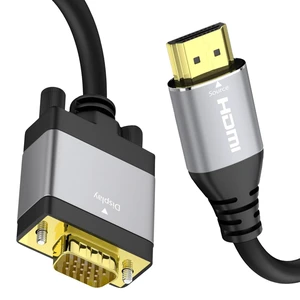 HDMI to VGA Cable 6ft, Adapter Cord, 1080P 60Hz | Secure Latch and IC Chip Plug & Play HDMI to VGA Converter Cable for Monitor, Projector, PC, Laptop, Desktop, Xbox, PS3 HDMI to VGA Cable 6ft, Adapter Cord, 1080P 60Hz | Secure Latch and IC Chip Plug & Play HDMI to VGA Converter Cable for Monitor, Projector, PC, Laptop, Desktop, Xbox, PS3