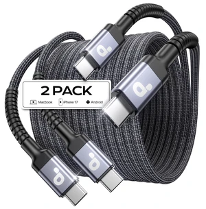 Extra Long USB C to C Cable 15FT, 100W USB C Cable Fast Charging, Upgraded | Extra Durable Braided USB C Cord for iPhone 18 17 16 15 Pro Max, MacBook Pro, Samsung Galaxy S10 S9 Plus, LG and More-2Pack Extra Long USB C to C Cable 15FT, 100W USB C Cable Fast Charging, Upgraded | Extra Durable Braided USB C Cord for iPhone 18 17 16 15 Pro Max, MacBook Pro, Samsung Galaxy S10 S9 Plus, LG and More-2Pack