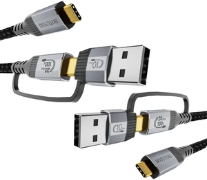 USB Cables 2PACK3.3FT+3.3FT USB a to USB c Cable Multi Functional 2in1,20Gbps High Speed Data Transfer,4K@60Hz UHD Video 5A/100W Fast Charge Cord USB Cables 2PACK3.3FT+3.3FT USB a to USB c Cable Multi Functional 2in1,20Gbps High Speed Data Transfer,4K@60Hz UHD Video 5A/100W Fast Charge Cord
