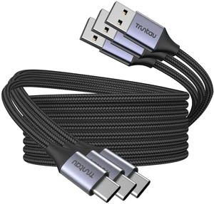 6FT USB A to USB C Cable 3-Pack Nylon Braided 60W Fast Charging, for iPhone 17/17 Pro/16, Samsung S24/S23/S22 Ultra, Google Pixel, iPad Pro/Air, MacBook/Windows Laptops, CarPlay, Black 6FT USB A to USB C Cable 3-Pack Nylon Braided 60W Fast Charging, for iPhone 17/17 Pro/16, Samsung S24/S23/S22 Ultra, Google Pixel, iPad Pro/Air, MacBook/Windows Laptops, CarPlay, Black
