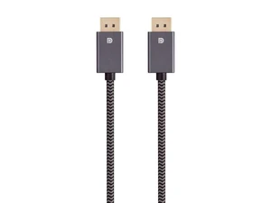 DisplayPort 1.4 EasyPlug Nylon Braided Cable - 12 Feet - Gray | Up to 32.4 Gbps, 8K@60Hz, DPCP, HDCP, 3D Video, HBR3, DSC 1.2 DisplayPort 1.4 EasyPlug Nylon Braided Cable - 12 Feet - Gray | Up to 32.4 Gbps, 8K@60Hz, DPCP, HDCP, 3D Video, HBR3, DSC 1.2