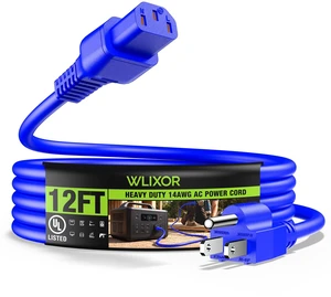 UL Listed NEMA 5-15P to IEC C13 AC Power Cord, 14AWG 15A 125V, 12FT, Blue | Power Station Charging Cable for EcoFlow Delta/River Series, Jackery Explorer, BLUETTI Anker, Segway & IEC C14 Inlet Devices UL Listed NEMA 5-15P to IEC C13 AC Power Cord, 14AWG 15A 125V, 12FT, Blue | Power Station Charging Cable for EcoFlow Delta/River Series, Jackery Explorer, BLUETTI Anker, Segway & IEC C14 Inlet Devices