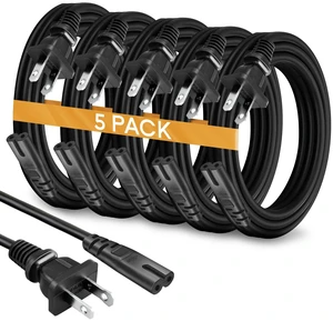 (5 Pack) AC Power Cord for Xbox One S, One X, PS5 PS4 PS3 Slim - Replacement 2 Prong Power Cable Compatible with Sony PlayStation 5, 4, 3 Slim, Xbox Series S & X (6-Feet) (5 Pack) AC Power Cord for Xbox One S, One X, PS5 PS4 PS3 Slim - Replacement 2 Prong Power Cable Compatible with Sony PlayStation 5, 4, 3 Slim, Xbox Series S & X (6-Feet)