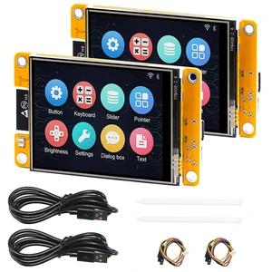 2 Pack ESP32 CYD Cheap Yellow Display, 2.8" Touch Screen Display ESP32-2432S028R, 240×320 TFT LCD, WiFi Bluetooth Dual-Core 240MHz Development Board Compatible with Arduino IDE for IoT DIY 2 Pack ESP32 CYD Cheap Yellow Display, 2.8" Touch Screen Display ESP32-2432S028R, 240×320 TFT LCD, WiFi Bluetooth Dual-Core 240MHz Development Board Compatible with Arduino IDE for IoT DIY