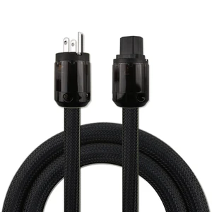 AC Power Cable HiFi Audiophile Black Power Cord with US Plug+IEC Connector (1.5m/4.92ft) AC Power Cable HiFi Audiophile Black Power Cord with US Plug+IEC Connector (1.5m/4.92ft)