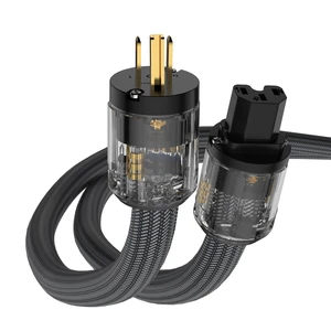 HiFi Audiophile Power Cord - 5N0FC Conductor & Gold-Plated Plug, AC Power Cable for Enhanced Sound, Sweet Midrange, Robust Bass, C15 Compatible for Audio Video Systems, Speakers, AMP (1M,1.5M,2M) HiFi Audiophile Power Cord - 5N0FC Conductor & Gold-Plated Plug, AC Power Cable for Enhanced Sound, Sweet Midrange, Robust Bass, C15 Compatible for Audio Video Systems, Speakers, AMP (1M,1.5M,2M)
