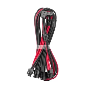 Pro ModFlex Sleeved 12V-2x6 PCIe Cable for EVGA(Blk+Red,4x8p,90°A) | Paracord E-Series. 16-pin to Quad 8-pin, 60cm. 12V-2x6 StealthSense connector. Fits EVGA, Super Flower PSUs. Pro ModFlex Sleeved 12V-2x6 PCIe Cable for EVGA(Blk+Red,4x8p,90°A) | Paracord E-Series. 16-pin to Quad 8-pin, 60cm. 12V-2x6 StealthSense connector. Fits EVGA, Super Flower PSUs.
