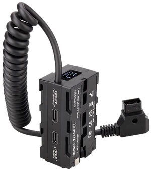 Fotga Coiled D-tap Power Cable to Double-Side NP-F Dummy Battery of NP-F550 F750 960 NP-970 Battery for Synchronous Power Atomos Ninja Shinobi Monitor Video Transmitter LED Light,USB Type-C PD in Out Fotga Coiled D-tap Power Cable to Double-Side NP-F Dummy Battery of NP-F550 F750 960 NP-970 Battery for Synchronous Power Atomos Ninja Shinobi Monitor Video Transmitter LED Light,USB Type-C PD in Out