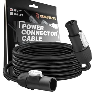 14 AWG IP65 Waterproof PowerCon Power Cable - AC PowerCon Male to PowerCon Female, 3-Pin Power Extension Cable for LED Screens, Moving Head Lights, Stage Lighting - 1.52M/5FT 14 AWG IP65 Waterproof PowerCon Power Cable - AC PowerCon Male to PowerCon Female, 3-Pin Power Extension Cable for LED Screens, Moving Head Lights, Stage Lighting - 1.52M/5FT