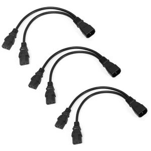 3Pack UPS Server Y Splitter C14 to 2 x C13 Power Adapter Cable Cord 30cm 3Pack UPS Server Y Splitter C14 to 2 x C13 Power Adapter Cable Cord 30cm
