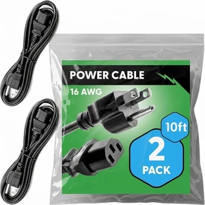 16AWG 10FT 2PK - 16/3 Longer Length C13 Power Cord for Universal Computer Monitors, Printers, Scanners, Projectors, Powered Speakers, Stage Amplifiers, and Home Office 16AWG 10FT 2PK - 16/3 Longer Length C13 Power Cord for Universal Computer Monitors, Printers, Scanners, Projectors, Powered Speakers, Stage Amplifiers, and Home Office