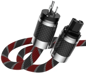 Audiophile HiFi Power Cord 5N OFC AC Main US Power Supply Cable with Carbon Fiber Plug IEC320-C15 Female Connector 125V/15A,for Speaker, Subwoofer, Turntable, Amp, Dac (1M/3.28ft) Audiophile HiFi Power Cord 5N OFC AC Main US Power Supply Cable with Carbon Fiber Plug IEC320-C15 Female Connector 125V/15A,for Speaker, Subwoofer, Turntable, Amp, Dac (1M/3.28ft)