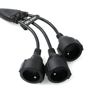 UPS PDU Y Splitter Power Cord IEC 320 CEE 7/7 Male to 3X CEE 7/7 Europe Schuko Female Socket Adapter Cable for UPS PDU Power Cord (3 Way) UPS PDU Y Splitter Power Cord IEC 320 CEE 7/7 Male to 3X CEE 7/7 Europe Schuko Female Socket Adapter Cable for UPS PDU Power Cord (3 Way)