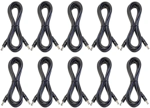 10 Pack of 10ft 22AWG DC Power Cables Male to Male 120" 5.5mm X 2.1mm Barrel Plug 10 Pack of 10ft 22AWG DC Power Cables Male to Male 120" 5.5mm X 2.1mm Barrel Plug
