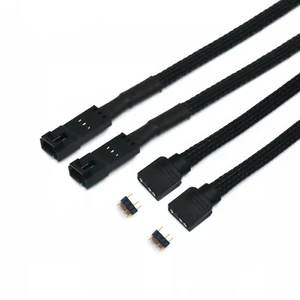 Angitu for 2pcs / lot Corsair Fan RGB ARGB Adapter Cable with Black PET Sleeved HD LL120 140 QL 3Pin 4Pin Fan to 5V 3Pin RGB LED Cable 50cm (RGB-3Pin Male Black Sleeved) Angitu for 2pcs / lot Corsair Fan RGB ARGB Adapter Cable with Black PET Sleeved HD LL120 140 QL 3Pin 4Pin Fan to 5V 3Pin RGB LED Cable 50cm (RGB-3Pin Male Black Sleeved)