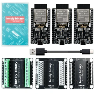 3-Pack ESP32 Gold WiFi BT 3 Expansion Bases for C++ | Dual Core WiFi Bluetooth MCU, Screw & Non-Screw Expansion Boards, Type C Compatible with C++ 3-Pack ESP32 Gold WiFi BT 3 Expansion Bases for C++ | Dual Core WiFi Bluetooth MCU, Screw & Non-Screw Expansion Boards, Type C Compatible with C++