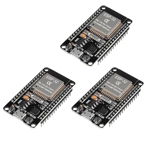 3PCS ESP32 ESP-32S WiFi Development Board NodeMCU ESP-32 Microcontroller 2.4GHz Dual-Core WiFi Bluetooth Processor Integrated Chip CP2102 3PCS ESP32 ESP-32S WiFi Development Board NodeMCU ESP-32 Microcontroller 2.4GHz Dual-Core WiFi Bluetooth Processor Integrated Chip CP2102