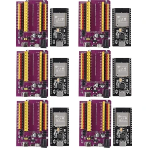 6-Pack ESP32 WROOM Development Board, Type-C, CP2102 Chip | 38-pin narrow expansion breakout shield, 2.4GHz WiFi Bluetooth dual-core, for smart home IoT prototyping 6-Pack ESP32 WROOM Development Board, Type-C, CP2102 Chip | 38-pin narrow expansion breakout shield, 2.4GHz WiFi Bluetooth dual-core, for smart home IoT prototyping